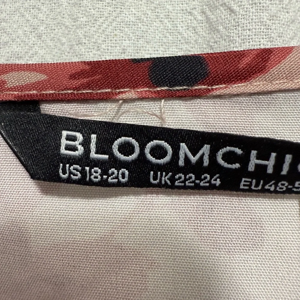 floral faux wrap, lantern sleeve, pockets, midi dress sz 18-20 - Picture 5 of 7